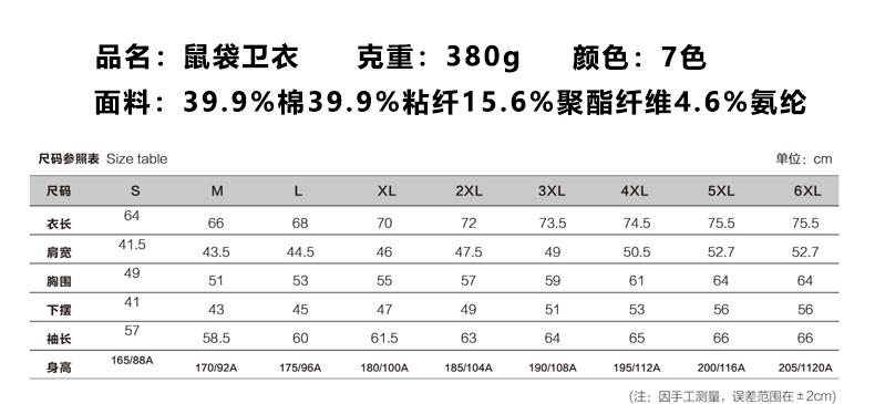 38000-68#鼠袋卫衣空气层 卫衣 细节展示 启虎