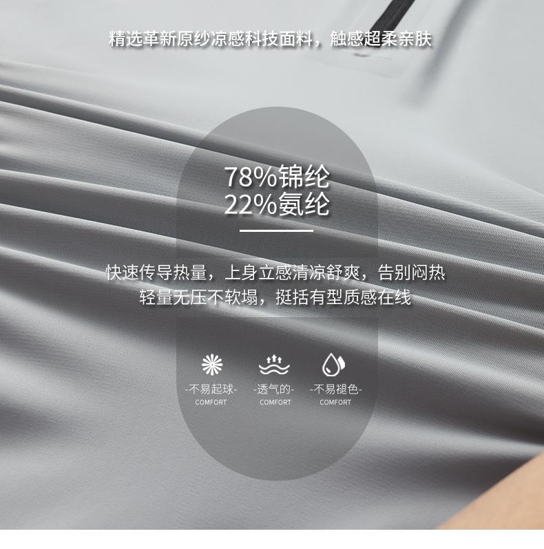 WF83023#迪桑触感绵 （拉链款）独家功能性冰凉棉感 175G Polo 衫定制 细节展示 第2张