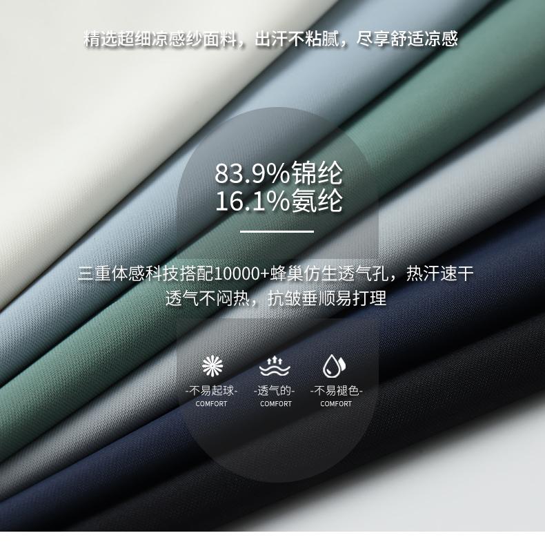 WF83032#冰丝珠地(拉链款)超细冰感锦氨面料 180G Polo衫 细节展示 启虎